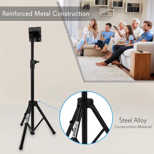  Pyle Premium LCD Flat Panel TV Tripod, Portable TV Stand, Foldable Stand Mount, Fits LCD LED Flat Screen TV Up To 32, Adjustable Height, 22 lbs Weight Capacity, VESA 75x75, 100x100