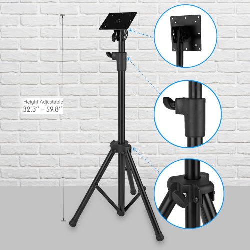  Pyle Premium LCD Flat Panel TV Tripod, Portable TV Stand, Foldable Stand Mount, Fits LCD LED Flat Screen TV Up To 32, Adjustable Height, 22 lbs Weight Capacity, VESA 75x75, 100x100
