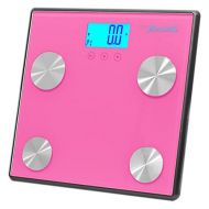 Pyle Health PHLSCBT4PN Bluetooth Digital Weight Personal Health Scale with Wireless Smartphone Transfer, Pink