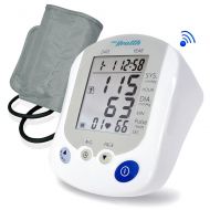 Portable Automatic Blood Pressure Tracker - Digital Bluetooth Pulse Rate Systolic Diastolic BP Monitor Machine, Works w/ Pyle Health App, Standard Cuff Fits Large, Any Size Upper A