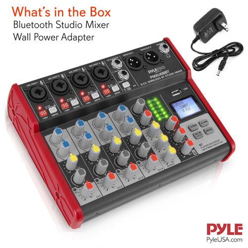  Pyle Pro PMXU68BT 6-Channel DJ Mixer with Bluetooth and USB Interface