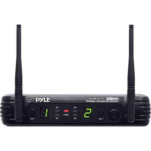  Pyle Pro PDWM3375 Premier Series Professional 2-Channel UHF Wireless Handheld Microphone System with Selectable Frequencies
