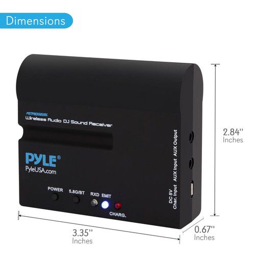  Pyle Pro Wireless Audio DJ Sound Receiver with Bluetooth (5.8 GHz)