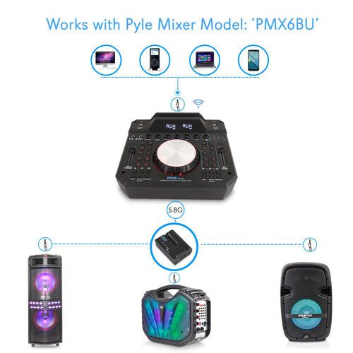  Pyle Pro Wireless Audio DJ Sound Receiver with Bluetooth (5.8 GHz)