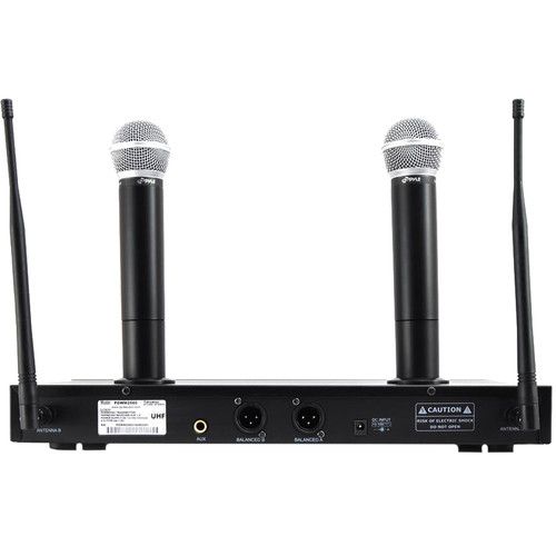  Pyle Pro PDWM2560.5 Premier Series 2-Person Wireless Handheld Microphone System (573 to 597.8 MHz)