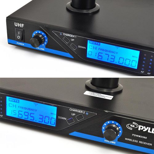  Pyle Pro PDWM2560.5 Premier Series 2-Person Wireless Handheld Microphone System (573 to 597.8 MHz)