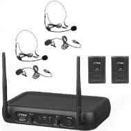 Pyle Pro PDWM2145 2-Person VHF Wireless Microphone System with 2 Lav & 2 Headset Mics (174 to 216 MHz)
