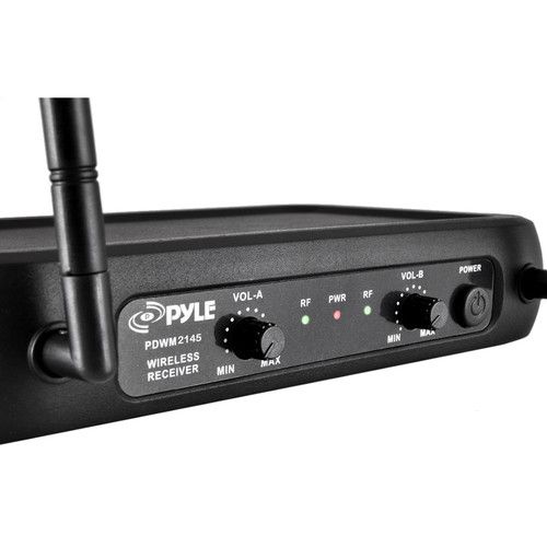  Pyle Pro PDWM2145 2-Person VHF Wireless Microphone System with 2 Lav & 2 Headset Mics (174 to 216 MHz)