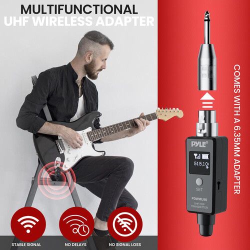  Pyle Pro PDWMU90 Multifunctional Digital UHF Wireless System for Microphones and Instruments (510 to 560 MHz)