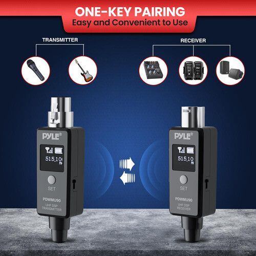  Pyle Pro PDWMU90 Multifunctional Digital UHF Wireless System for Microphones and Instruments (510 to 560 MHz)