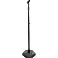 Pyle Pro Microphone Stand with Heavy Compact Base and Universal Mic Mount, Height Adjustable (2.8 to 5')