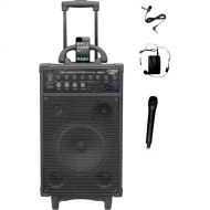 Pyle Pro PWMA1090UI 800W Dual-Channel Wireless Rechargeable Portable PA System