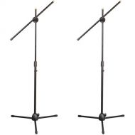 Pyle Pro Universal Adjustable & Extendable Tripod Microphone Stands (Pair, Black)