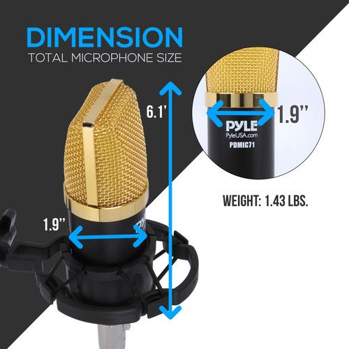  Pyle Pro PDMIC71 Cardioid Condenser Microphone Kit for Recording & Broadcasting