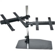Pyle Pro Universal Dual Device Holder Stand with Tabletop Mount Base