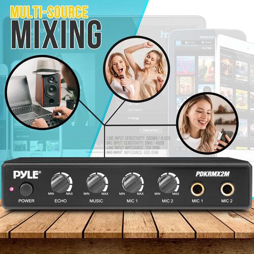  Pyle Pro Compact Karaoke Audio Mixer