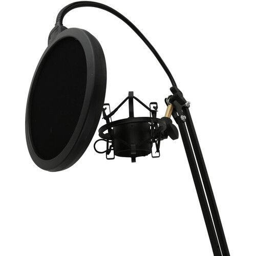  Pyle Pro Floor-Standing Suspension Mic Boom Stand with Pop Filter and Shockmount