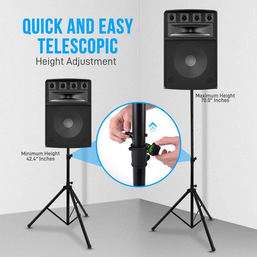  Pyle Pro PSTND25 Height-Adjustable Tripod Speaker Stand