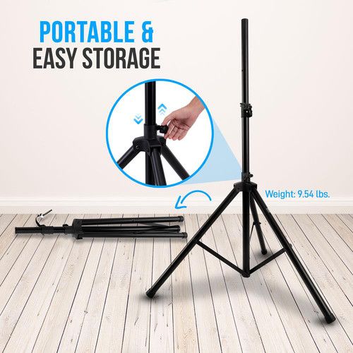  Pyle Pro PSTND25 Height-Adjustable Tripod Speaker Stand