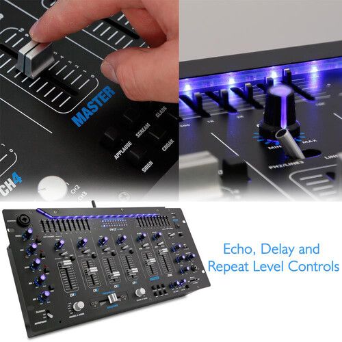  Pyle Pro PYD1964B.5 6-Channel DJ Mixer with Bluetooth