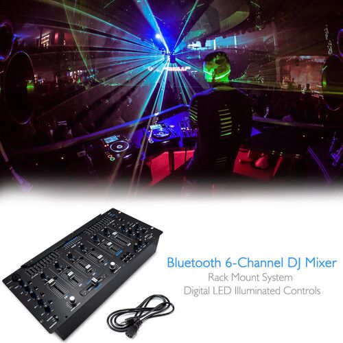  Pyle Pro PYD1964B.5 6-Channel DJ Mixer with Bluetooth