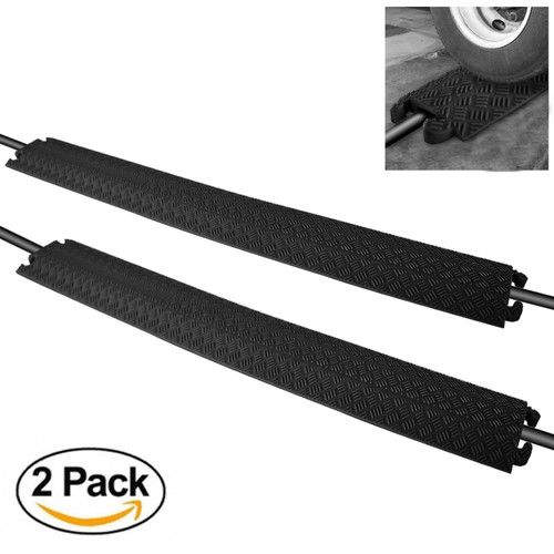  Pyle Pro Drop-Over Cable Protector Ramp (2-Pack,?Black,?39.96 x 5.1 x 1.18