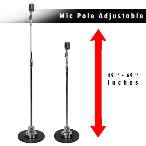  Pyle Pro PDMICR70SL Classic Retro Vintage Style Microphone & Swing Stand (Silver)