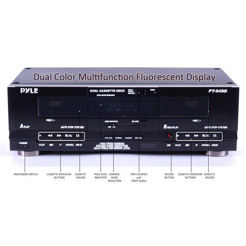  Pyle Pro PT649D Dual Cassette Player and Recorder