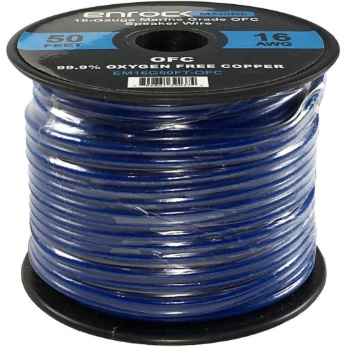  PyleMarine 4X Pyle Marine 6.5 Waterproof Black 240 Watt Power and Low Profile Slim Style Speakers, 16-Gauge 50 Foot Tinned Speaker Wire