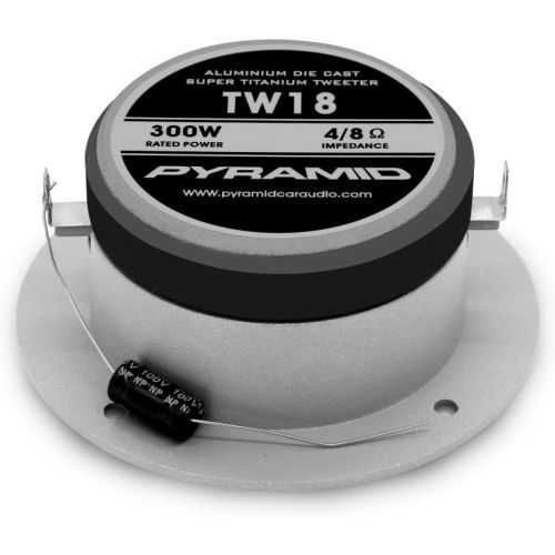  Pyramid 3.25 Car Audio Speaker Tweeter - 300 Watt High Power Aluminum Bullet Horn with 1 Inch Super Titanium Tweeters, 2 kHz - 25 kHz Frequency, 96 dB, 4 Ohm, Heavy Duty 30 oz. Magnet - Py