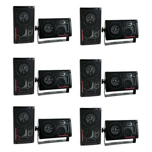  Pyramid 2 New 2060 300W 3-Way Car Audio Mini Box Speakers Stereo System Indoor (6 Pack)