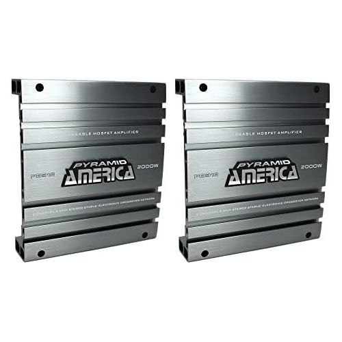  Pyramid PB918 2000W 2 Channel Car Audio Amplifier Power Amp Bridgeable MOSFET (2 Pack)