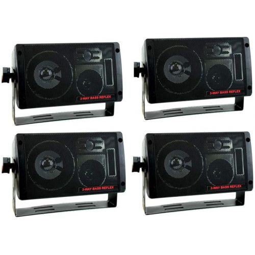  Pyramid 4) NEW PYRAMID 2060 600W 3-Way Car Audio Mini Box Speakers Stereo Indoor System