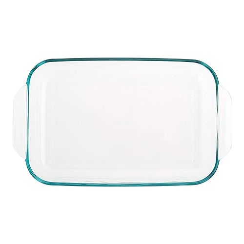  Pyrex, Clear Basics 2 Quart Glass Oblong Baking Dish, 11.1 in. x 7.1 in. x 1.7 in, 2 QT Rectangular