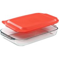 Pyrex Basics 3 QT Glass Baking Dish With Plastic Lid, Casserole Dish, Glass Food Container, Oven, Freezer And Microwave Safe, Clear Container