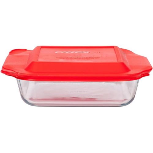  Pyrex 8 Inch Baking Dish, Red, 8-inches Square