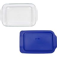 Pyrex 233 3qt Glass Baking Dish with 233-PC 3qt Blue Lagoon Lid