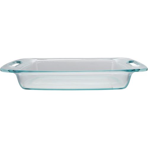  Pyrex (1) C-233 3qt Easy Grab Glass Baking Dish & (1) C-233-PC 3qt Blue Easy Grab Lid