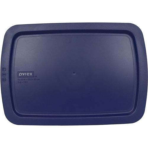  Pyrex (1) C-233 3qt Easy Grab Glass Baking Dish & (1) C-233-PC 3qt Blue Easy Grab Lid