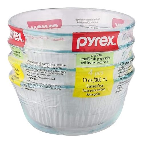  Pyrex Bakeware Custard Cups, 10-Ounce, Pack of 8