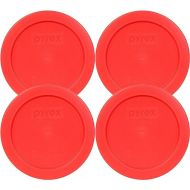 Pyrex 7200-PC Red 2 Cup Round Plastic Food Storage Lid, Made in USA - 4 Pack