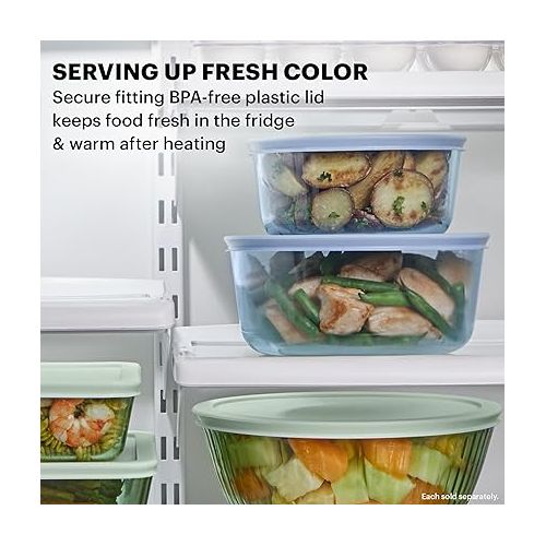  Pyrex Tinted (6-PC Medium) Small/Medium Round Food Storage Container Set, Snug Fit Non-Toxic Plastic BPA-Free Lids, Freezer Dishwasher Microwave Safe, 2 Cup, 4 Cup & 7 Cup
