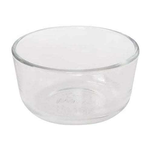  Pyrex (4) 7202 1-Cup Glass Bowls & (4) Pyrex 7202-PC 1-Cup Dark Blue Lids Made in the USA
