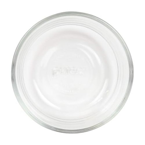  Pyrex (4) 7202 1-Cup Glass Bowls & (4) Pyrex 7202-PC 1-Cup Dark Blue Lids Made in the USA