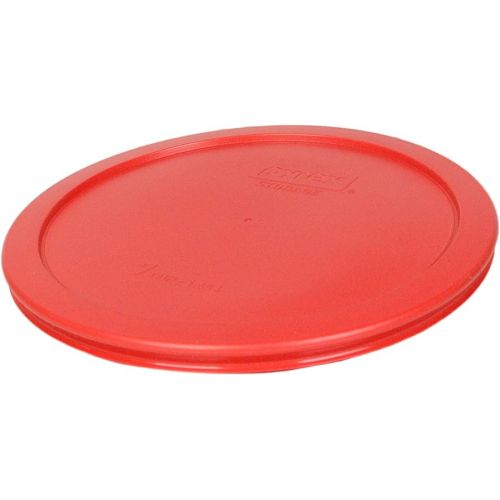  Pyrex 7 Cup Storage Capacity Plus Round Dish with Plastic Cover Sold in Packs of 4, Pack of 4, Red