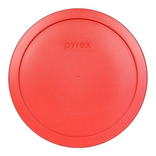  Pyrex 7 Cup Storage Capacity Plus Round Dish with Plastic Cover Sold in Packs of 4, Pack of 4, Red