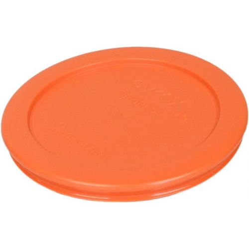  Pyrex (6) 7200 2 Cup Glass Dishes & (6) Pyrex 7200-PC 2 Cup Orange Lids