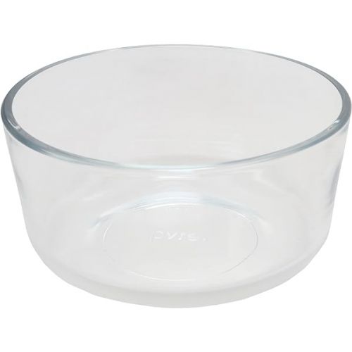  Pyrex Storage 4-Cup Round Dish with Red Plastic Cover, Clear (Case of 4 Containers), 4 pack