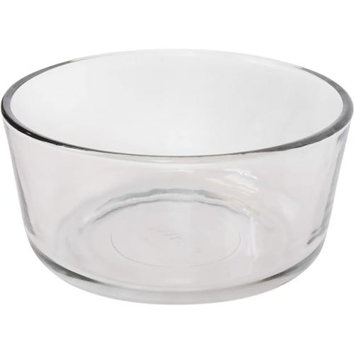  Pyrex Storage 4-Cup Round Dish with Red Plastic Cover, Clear (Case of 4 Containers), 4 pack