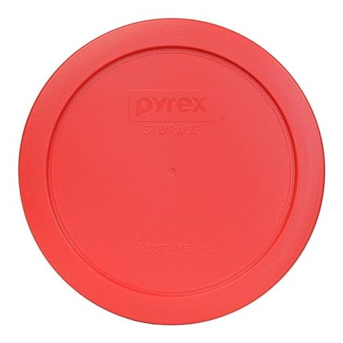  Pyrex Storage 4-Cup Round Dish with Red Plastic Cover, Clear (Case of 4 Containers), 4 pack